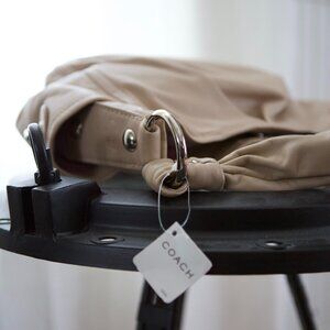 Coach Soft Leather Shoulder Bag – Light Tan / Nude